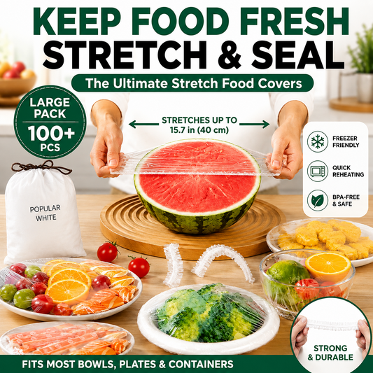 🔥🍽️ Elastic Stretch Bowl Covers — Disposable Food Covers, Fits 5"–15"