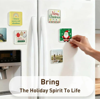 10 Pack 2'x2' Clear Acrylic DIY Fridge Magnets Set with Adhesive Backing – Square Magnetic Photo Frames💕